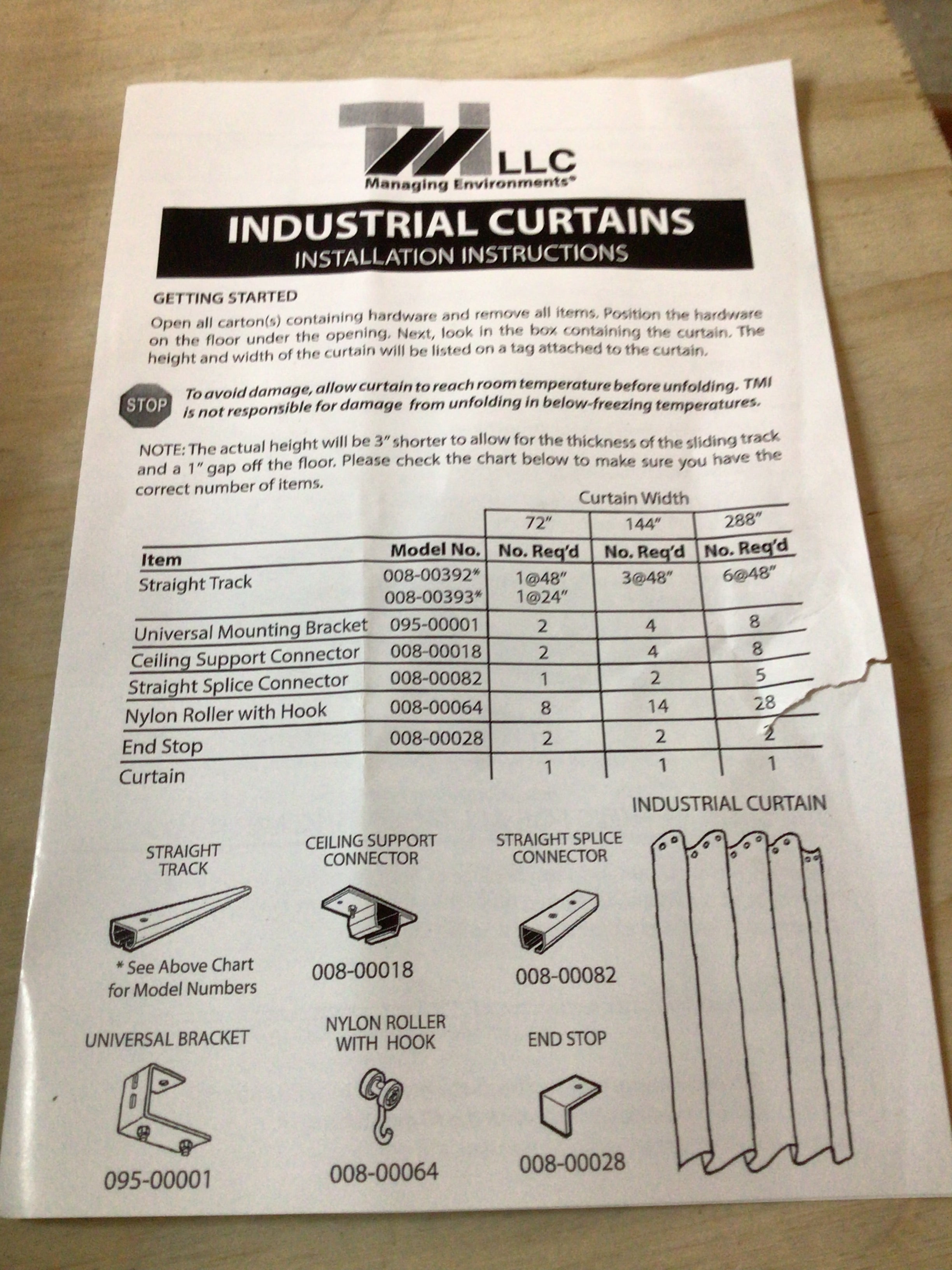 TMI Curtain Wall: 8 ft Ht, 24 ft Wd, Blue, 1 Panels, 18 oz PVC Coated Polyester (8131617554670)